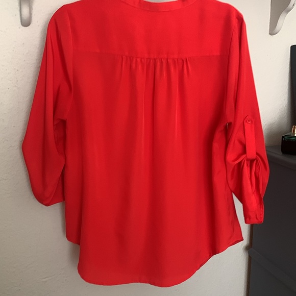 Collective Concept Red Long Sleeve Button Down with Aztec-y Details Size L - Picture 5 of 5